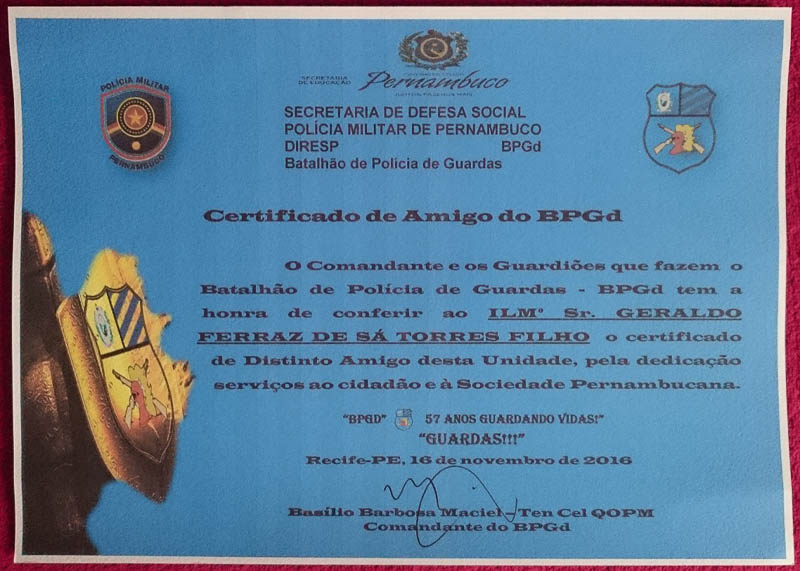 Certificado de Amigo do BPGd